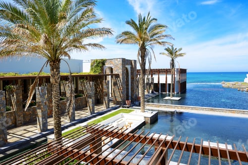 Preview: The Pools And Beach At Luxury Hotel, Crete, Greece