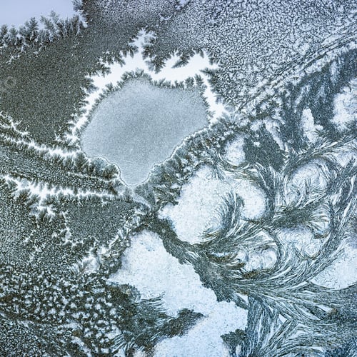 Preview: Ice Flowers On Glass - Texture And Background. High Resolution And Sharp, Beautiful Details