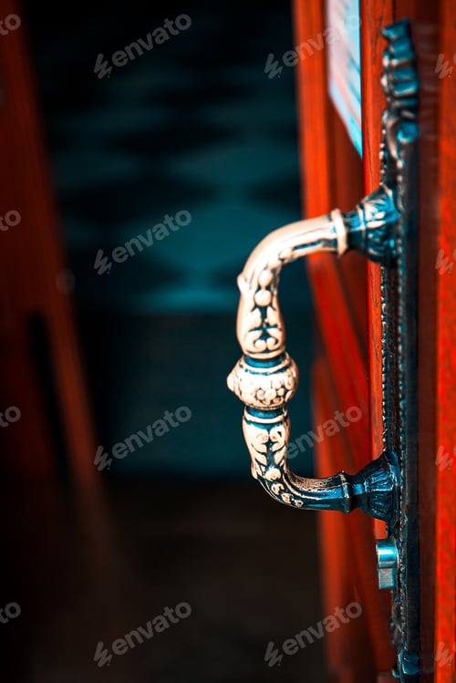 Preview: Church Door Handle . Opened Cathedral Doorway