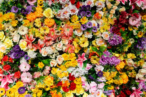 Preview: Bright Artificial Flowers Background, Lisbon, Portugal