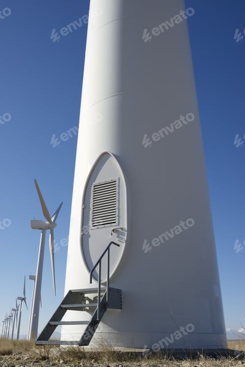 Preview: Entrance To A Windmill For Electric Energy Production, Zaragoza, Aragon, Spain