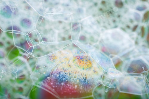 Preview: Foam Abstract Background. Close Up Of Soap Air Bubbles.