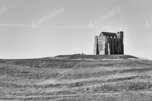 Preview: The Ancient St Catherine'S Chapel At Abbotsbury In Dorset, England, Photographed In Monochrome.