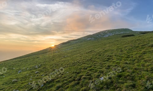 Preview: Beautiful Sunset From The Top Of The Mountain Ridge