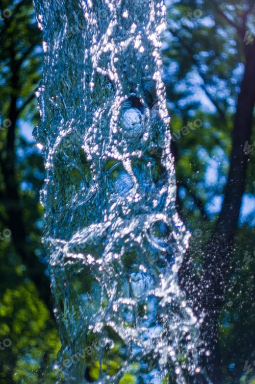 Preview: Transparent Falling Water Vertical Flows, Close Up