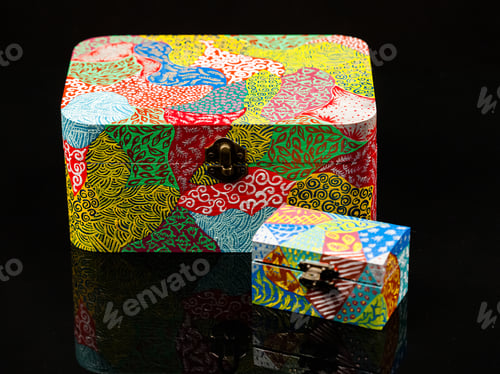 Preview: Painted, Wooden Small Boxes For Multiple Purposes