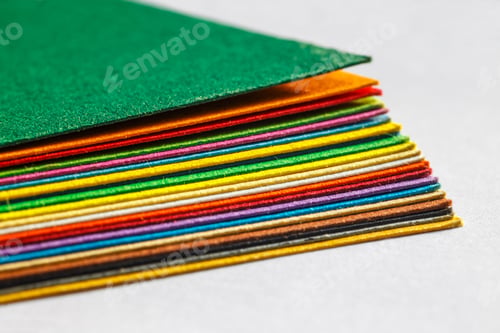 Preview: Colorful Paper Isolated On White Background, Close Up