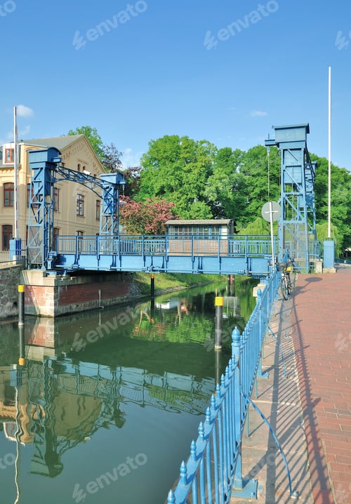 Preview: The Famous Blue Bridge Of Plau Am See In Mecklenburg Lake District,Germany