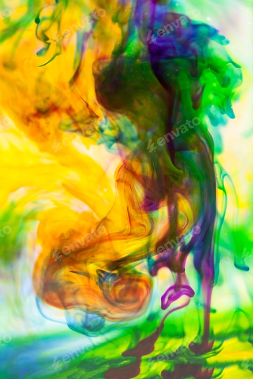 Preview: Abstract Composition With Ink And Small Bubbles. Beautiful Background, Texture And Colors