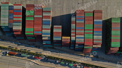 Preview: Aerial Photo Of Industrial Cargo Container Terminal In Perama And Drapetsona Commercial Port Near