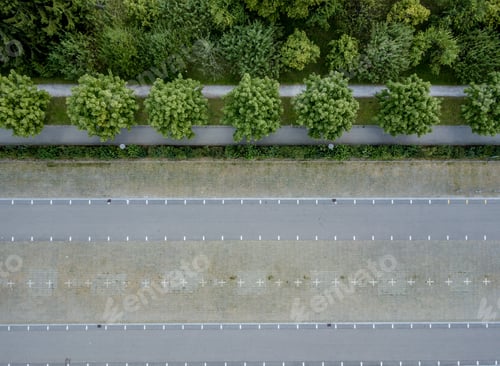 Preview: Aerial View Of Empty Parking Lot With Trees
