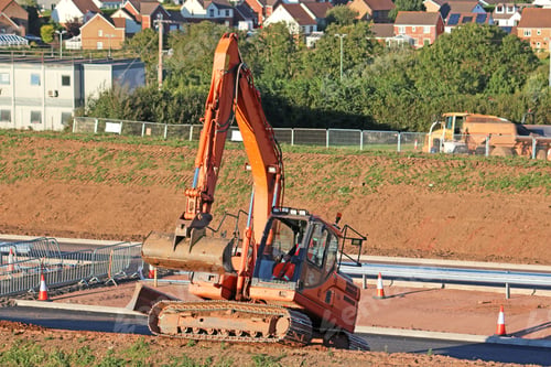 Preview: Digger On A Road Construction Site