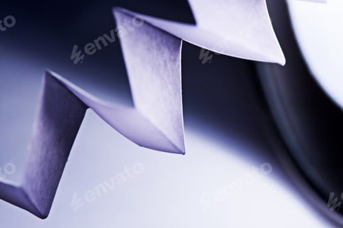 Preview: Macro, Abstract, Background Picture Of A Orange Zig-Zag Paper On Paper Background