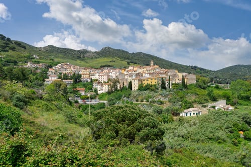 Preview: Village Of Rio Nell` `Elba,Island Of Elba,Tuscany,Mediteranean Sea,Italy