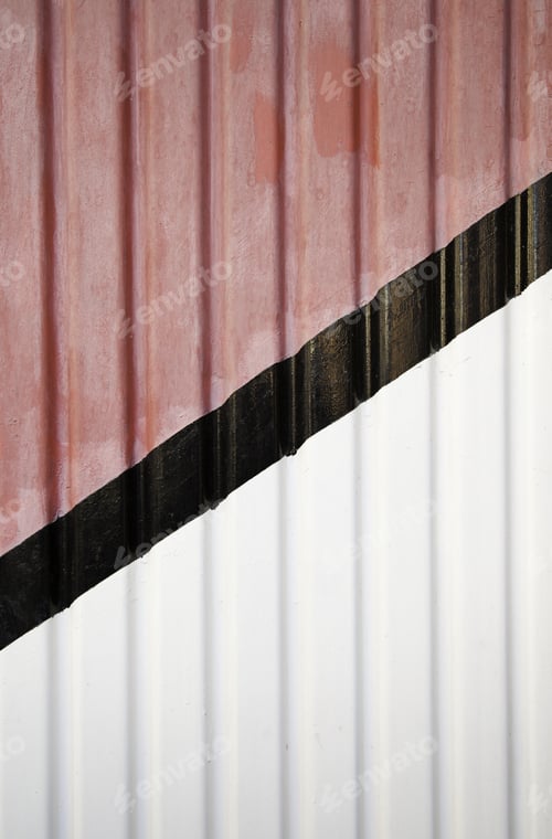 Preview: Metal Door With Colored Lines, Detail Of A Painted Steel Door, Decoration In The City