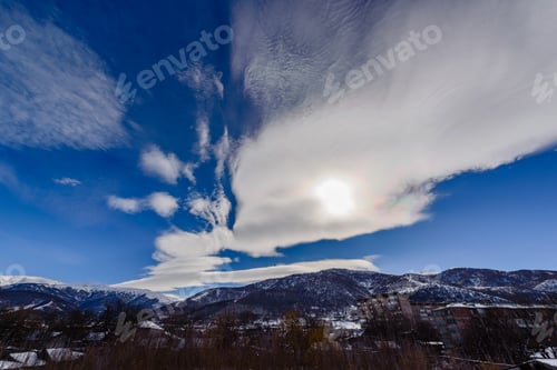 Preview: Mountain Landscape With Beautiful Cloudy Blue Sky, Pambak Range, Armenia
