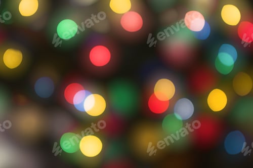 Preview: Abstract Circular Lights Blurred Bokeh Holiday Background Of Christmas Light
