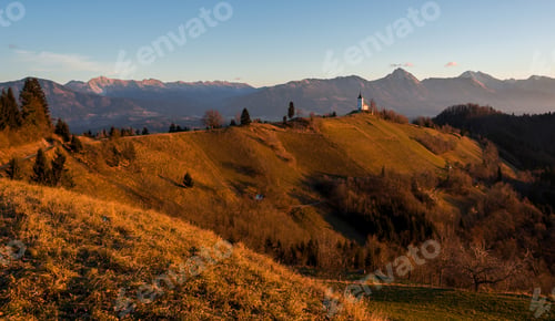 Preview: Jamnik Church On An Autumn Morning Just After Sunrise