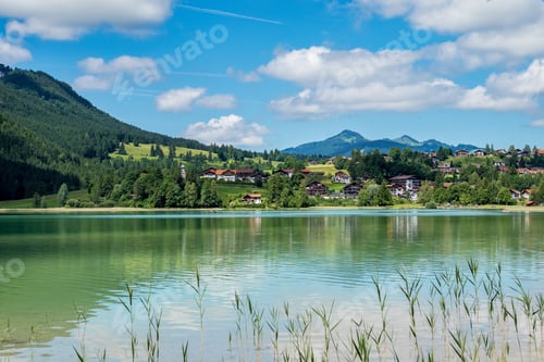 Preview: Weissensee Lake In Alps Mountains, Bavaria, Germany