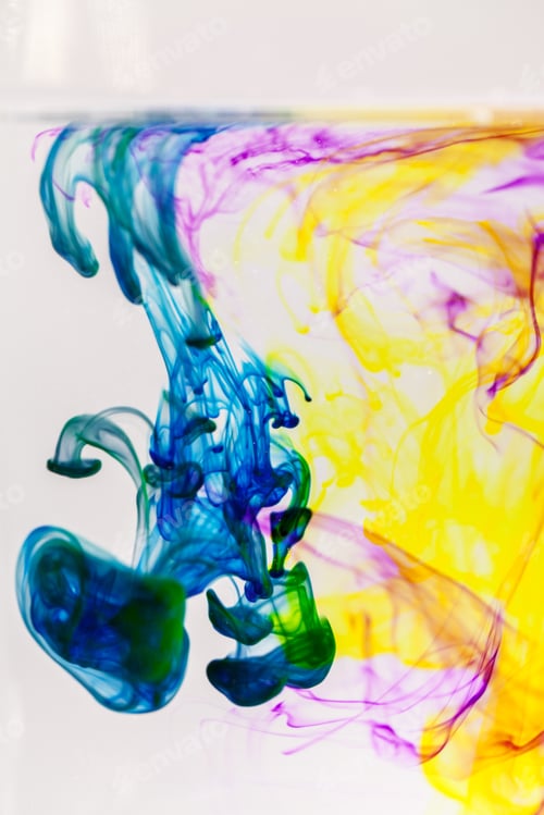Preview: Abstract Composition With Ink And Small Bubbles. Beautiful Background, Texture And Colors