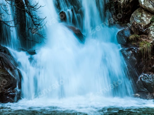 Preview: Waterfall Of A Mountain River With Motion Blur
