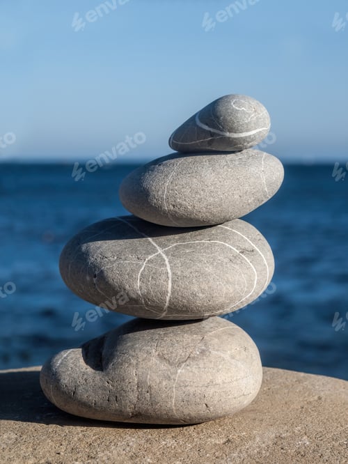 Preview: Stones Pyramid Symbolizing Zen, Harmony, Balance