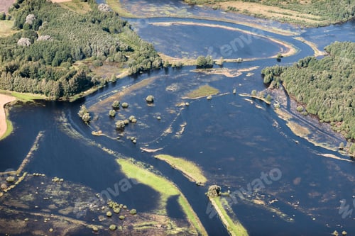 Preview: Aerial View Over The Overflowed River