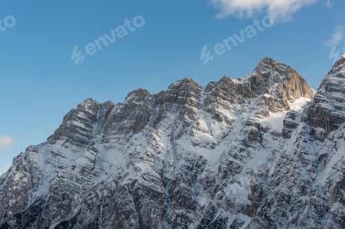 Preview: Freezing Winter Condition In The Mountains. Serene Scene From Julian Alps