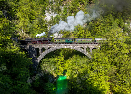 Preview: Steam Train Above Vintgar Gorge In Spring