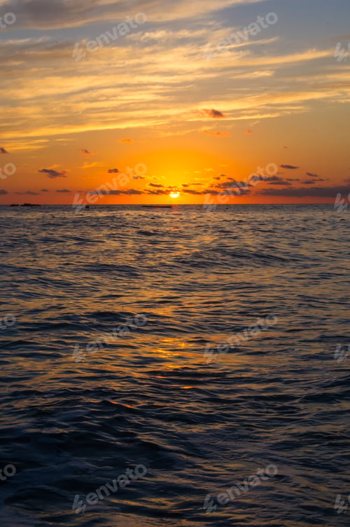Preview: Amazing Sea Sunset, The Sun, Waves, Clouds