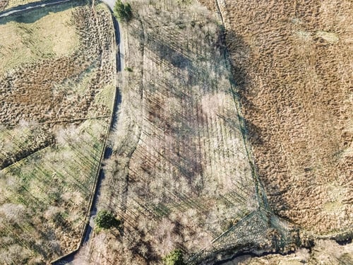Preview: Aerial View Of The Road Leading Up To Deanhead Reservoir, West Yorkshire, Uk