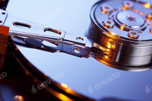 Preview: Closeup Of An Open Computer Hard Drive