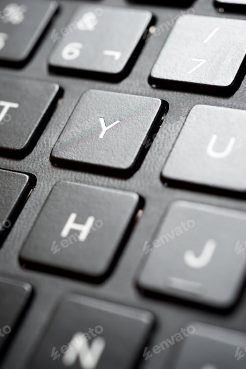 Preview: Detail Of A Black Laptop Keyboard.