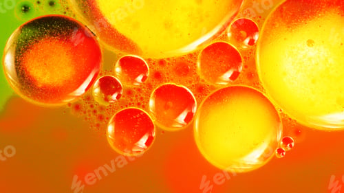 Preview: Abstract, Colorful Composition With Oil, Water And Ink