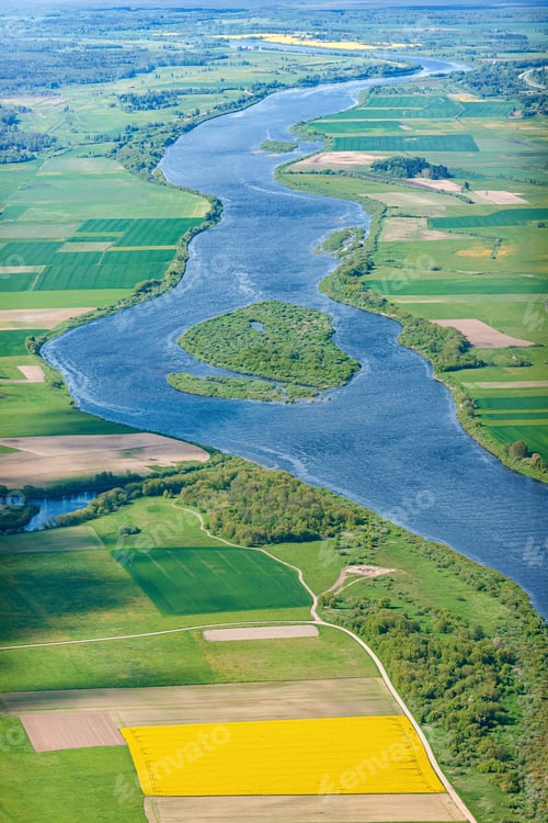 Preview: Aerial View Over The River Daugava (Latvia)