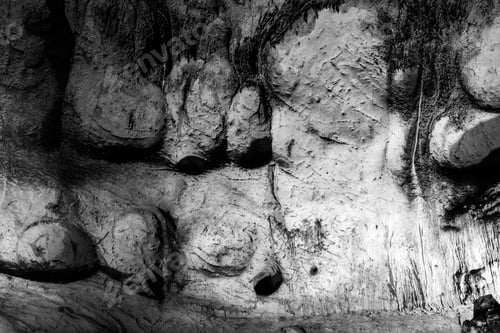 Preview: Scene From The Amazing Bulgarian Cave Magura. Black And White Photography