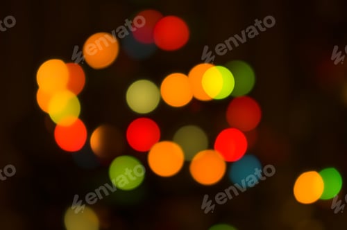 Preview: Abstract Circular Lights Blurred Bokeh Holiday Background Of Christmas Light