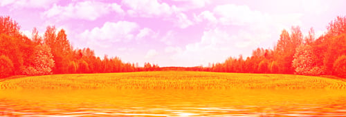 Preview: Landscape With The Bright Green Trees And Blue Sky.