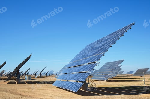 Preview: Huge Solar Panels For Electric Production In Zaragoza Province, Aragon, Spain.