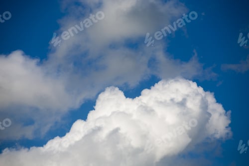 Preview: Beautiful, Fluffy, White And Grey Clouds And Blue Sky