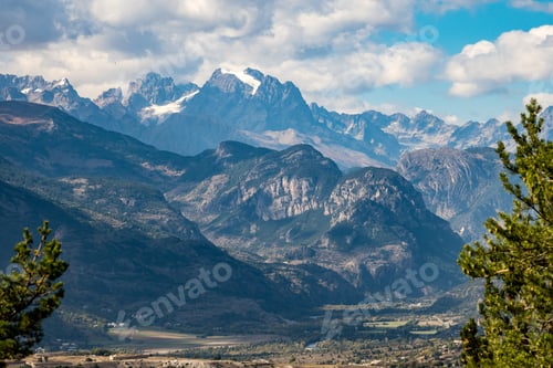 Preview: Alpine Landscape Of The French Alps, Risoul In The Provence Alpes, France.