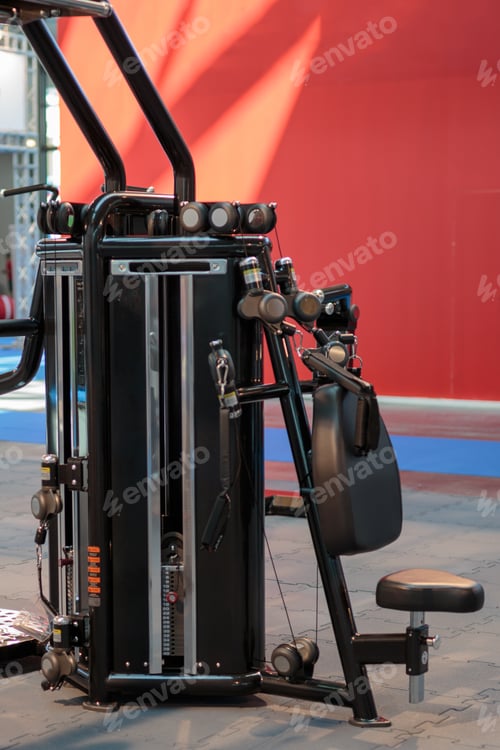 Preview: Workout Equipment For Multiple Fitness Exercises At Gym.
