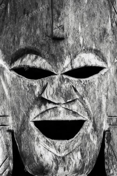 Preview: Image Of A Scary Wooden Voodoo Like Mask From Africa