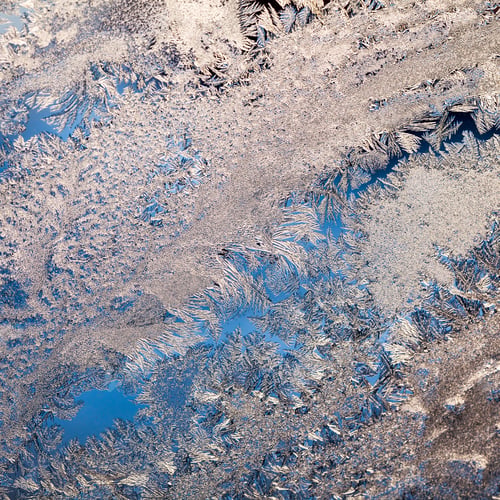 Preview: Ice Flowers On Glass - Texture And Background. High Resolution And Sharp, Beautiful Details