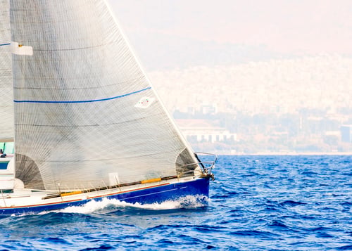 Preview: Sailing Boat During A Regatta Out Of Poros Island In Greece