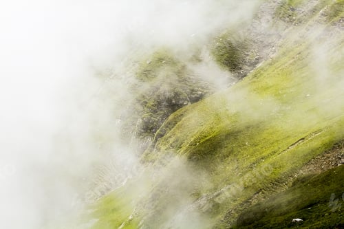 Preview: Landscape From Bucegi Mountains, Part Of Southern Carpathians In Romania In A Very Foggy Day