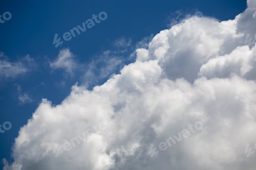 Preview: Beautiful, Fluffy, White And Grey Clouds And Blue Sky