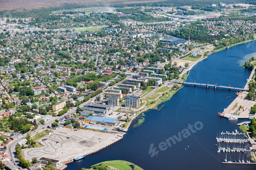 Preview: Aerial View Over The Parnu City In Estonia