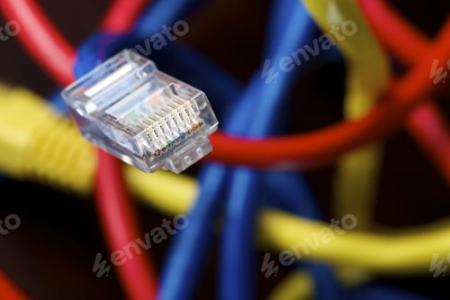 Preview: Ethernet Cable Computer And Colorful Background