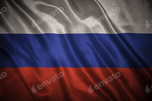 Preview: Flag With Original Proportions. Closeup Of Grunge Flag Of Russia